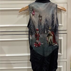 Black and Multicolor Graphic Vest